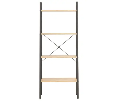 4-Līmeņu Plaukts, Gaiši Brūns Un Melns, 56X35X140 Cm Vidaxl