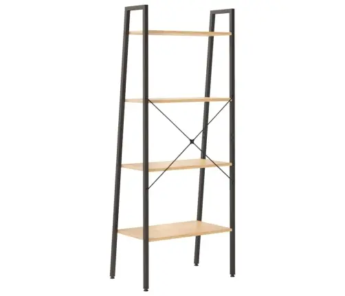 4-Līmeņu Plaukts, Gaiši Brūns Un Melns, 56X35X140 Cm Vidaxl