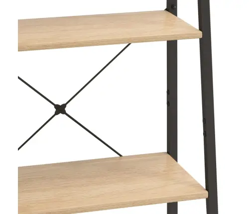 4-Līmeņu Plaukts, Gaiši Brūns Un Melns, 56X35X140 Cm Vidaxl