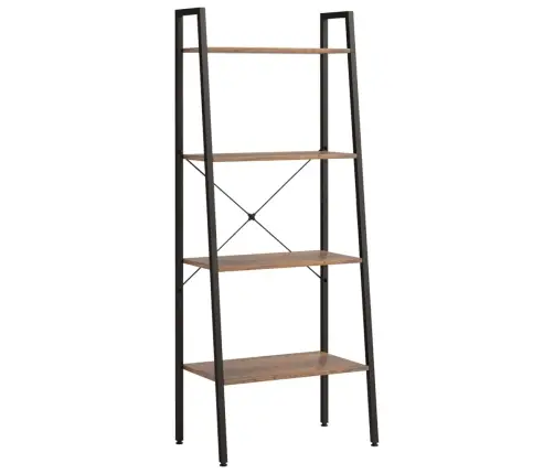 Pastatoma Lentyna, 4 Aukštų, Tamsiai Ruda/Juoda, 56X35X140Cm