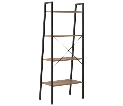 Pastatoma Lentyna, 4 Aukštų, Tamsiai Ruda/Juoda, 56X35X140Cm