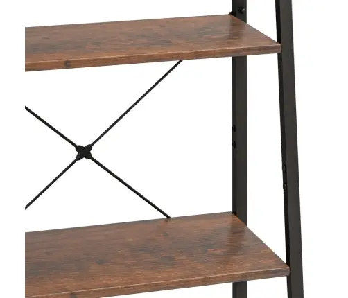 Pastatoma Lentyna, 4 Aukštų, Tamsiai Ruda/Juoda, 56X35X140Cm