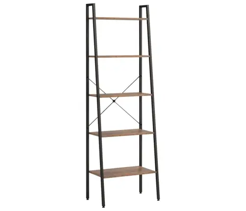 5-Līmeņu Plaukts, Tumši Brūns Un Melns, 56X35X174 Cm Vidaxl