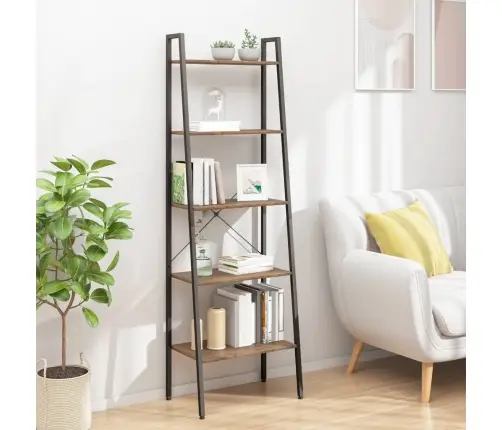 5-Līmeņu Plaukts, Tumši Brūns Un Melns, 56X35X174 Cm Vidaxl