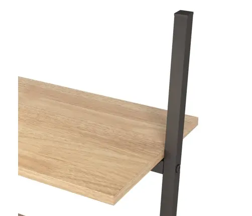 3-Līmeņu Slīps Plaukts, Gaiši Brūns Un Melns, 64X34X116 Cm Vidaxl