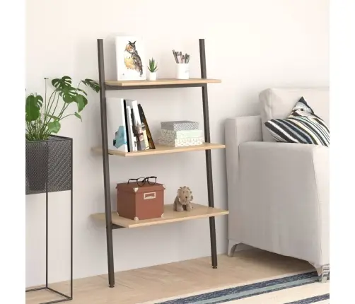 3-Līmeņu Slīps Plaukts, Gaiši Brūns Un Melns, 64X34X116 Cm Vidaxl