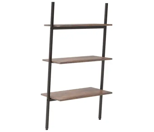 3-Līmeņu Slīps Plaukts, Tumši Brūns Un Melns, 64X34X116 Cm Vidaxl