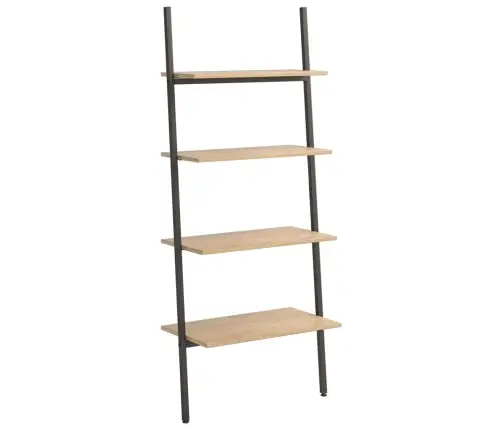 4-Līmeņu Slīps Plaukts, Gaiši Brūns Un Melns, 64X34X150,5 Cm Vidaxl