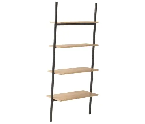 4-Līmeņu Slīps Plaukts, Gaiši Brūns Un Melns, 64X34X150,5 Cm Vidaxl