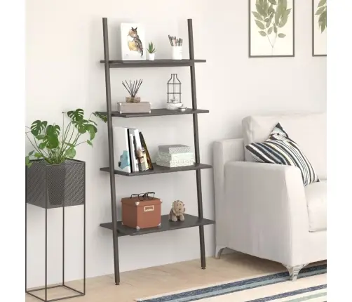 4 Riiuliga Redelriiul, Must, 64 X 34 X 150,5 Cm