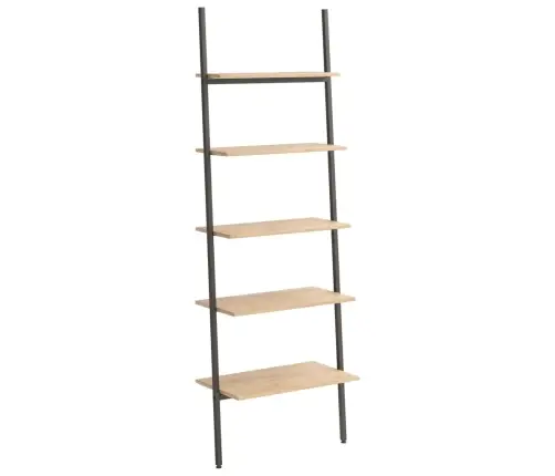 5-Līmeņu Slīps Plaukts, Gaiši Brūns Un Melns, 64X34X185,5 Cm Vidaxl