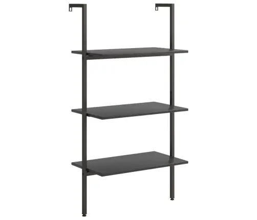 3-Līmeņu Slīps Plaukts, Melns, 64X35X120,5 Cm Vidaxl