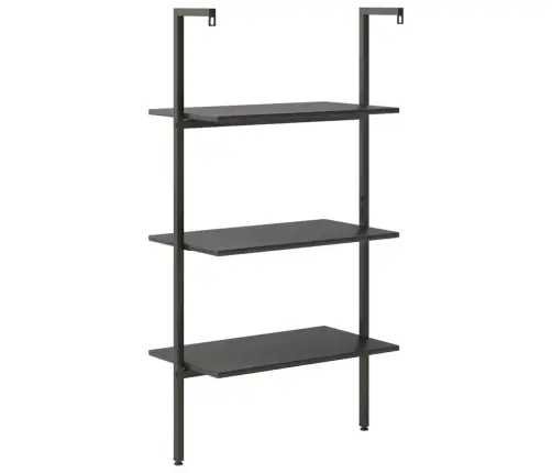 3-Līmeņu Slīps Plaukts, Melns, 64X35X120,5 Cm Vidaxl