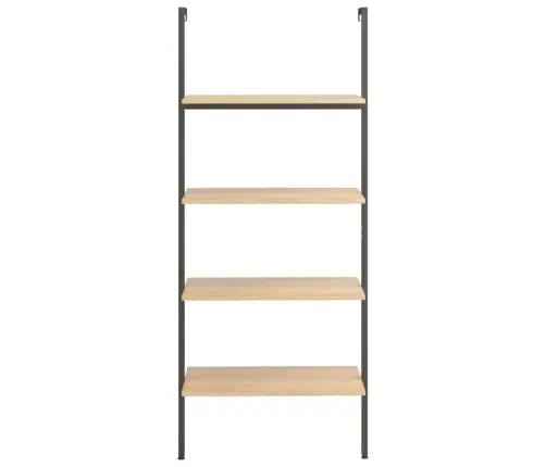 4-Līmeņu Slīps Plaukts, Gaiši Brūns Un Melns, 64X35X152,5 Cm Vidaxl