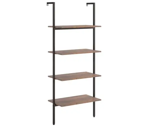 4-Līmeņu Slīps Plaukts, Tumši Brūns Un Melns, 64X35X152,5 Cm Vidaxl