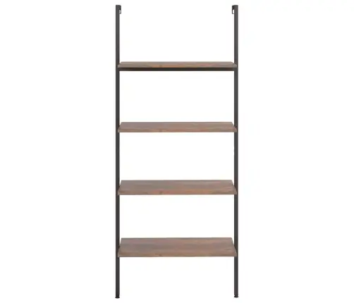 4-Līmeņu Slīps Plaukts, Tumši Brūns Un Melns, 64X35X152,5 Cm Vidaxl