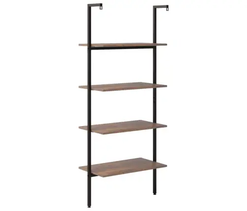 4-Līmeņu Slīps Plaukts, Tumši Brūns Un Melns, 64X35X152,5 Cm Vidaxl