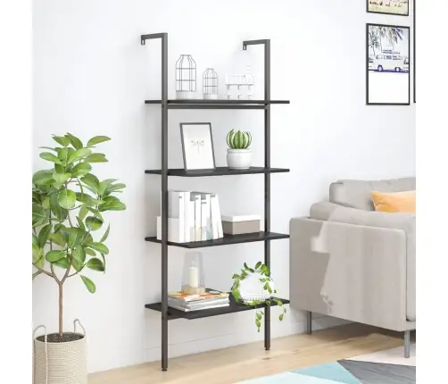 4-Līmeņu Slīps Plaukts, Melns, 64X35X152,5 Cm Vidaxl