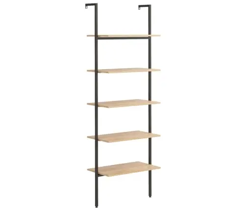 5-Līmeņu Slīps Plaukts, Gaiši Brūns Un Melns, 64X35X185 Cm Vidaxl