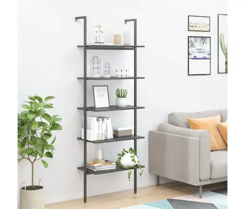 5-Līmeņu Slīps Plaukts, Melns, 64X35X185 Cm Vidaxl