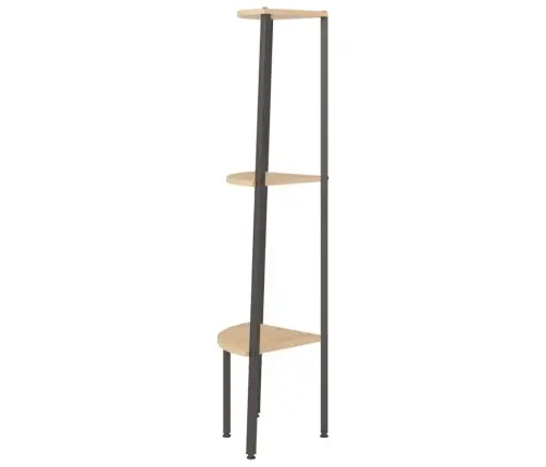 3 Līmeņu Stūra Plaukts, Gaiši Brūns, Melns, 45,5X31,5X120 Cm Vidaxl