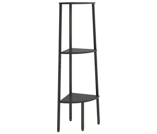 Kampinė Lentyna, 3 Pakopų, Juodos Spalvos, 45,5X31,5X120Cm