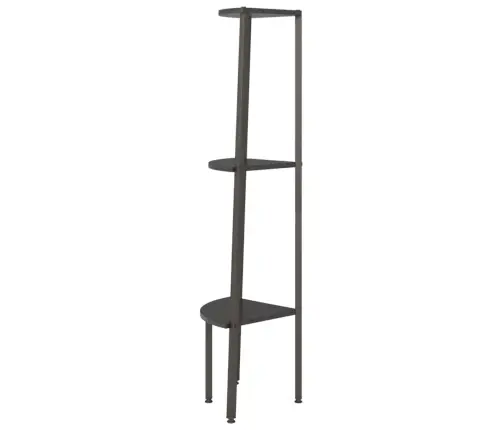 Kampinė Lentyna, 3 Pakopų, Juodos Spalvos, 45,5X31,5X120Cm