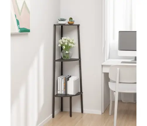 Kampinė Lentyna, 3 Pakopų, Juodos Spalvos, 45,5X31,5X120Cm