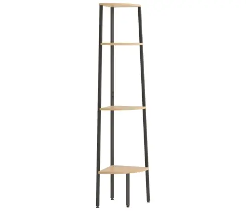 4 Līmeņu Stūra Plaukts, Gaiši Brūns, Melns, 45,5X31,5X150 Cm Vidaxl