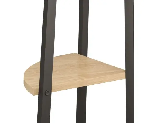 4 Līmeņu Stūra Plaukts, Gaiši Brūns, Melns, 45,5X31,5X150 Cm Vidaxl