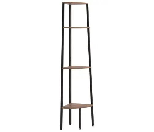 4-Korruseline Nurgariiul, Tumepruun Ja Must, 45,5 X 31,5 X 150 Cm