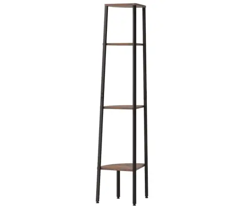 4-Korruseline Nurgariiul, Tumepruun Ja Must, 45,5 X 31,5 X 150 Cm