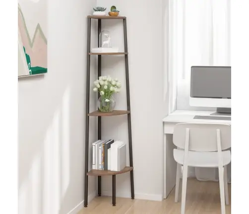 4-Korruseline Nurgariiul, Tumepruun Ja Must, 45,5 X 31,5 X 150 Cm