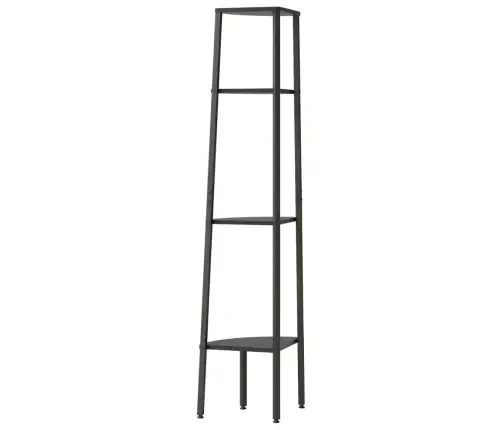 4 Līmeņu Stūra Plaukts, 45,5X31,5X150 Cm, Melns Vidaxl