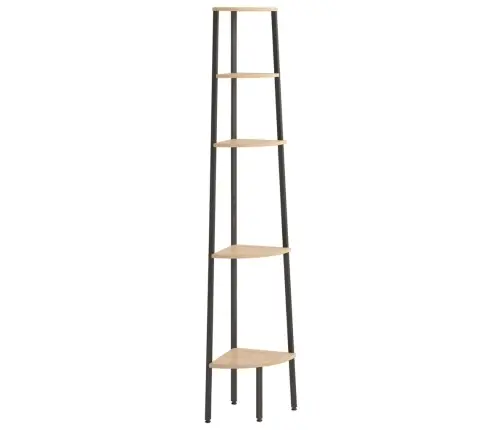 Kampinė Lentyna, 5 Pakopų, Šviesiai Ruda/Juoda, 45,5X31,5X180Cm