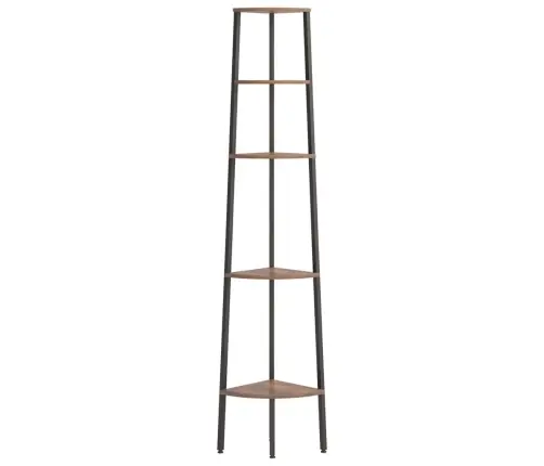 5 Līmeņu Stūra Plaukts, Tumši Brūns, Melns, 45,5X31,5X180 Cm Vidaxl