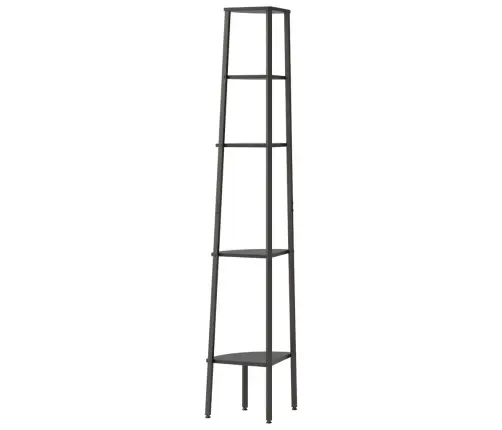 5 Līmeņu Stūra Plaukts, 45,5X31,5X180, Melns Vidaxl