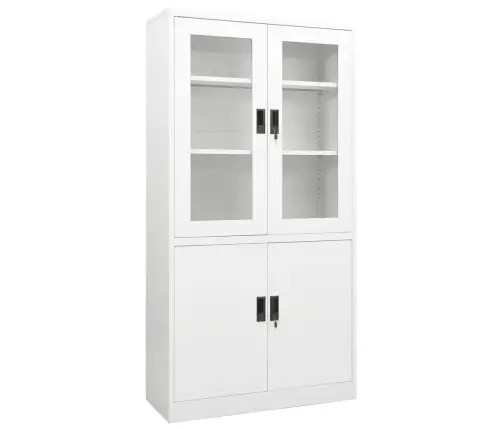 Biroja Skapis, 90X40X180 Cm, Balts, Tērauds Vidaxl