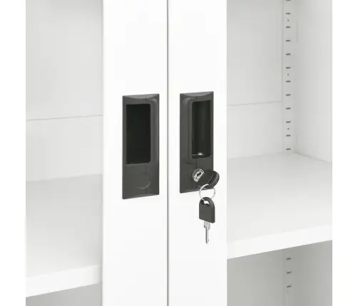 Biroja Skapis, 90X40X180 Cm, Balts, Tērauds Vidaxl