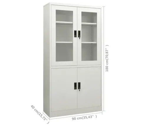 Biuro Spintelė, Šviesiai Pilkos Spalvos, 90X40X180cm Plienas