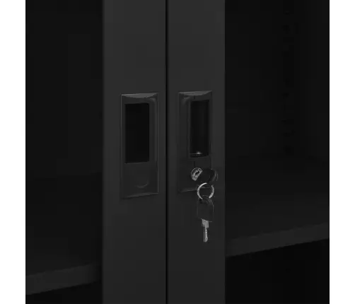 Biroja Skapis, 90X40X180 Cm, Melns, Tērauds Vidaxl