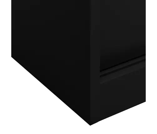 Biroja Skapis Ar Bīdāmām Durvīm, 90X40X90 Cm, Melns Tērauds Vidaxl