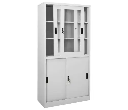 Biuro Spintelė Su Stumdomom Durim, Pilka, 90X40X180cm Plienas