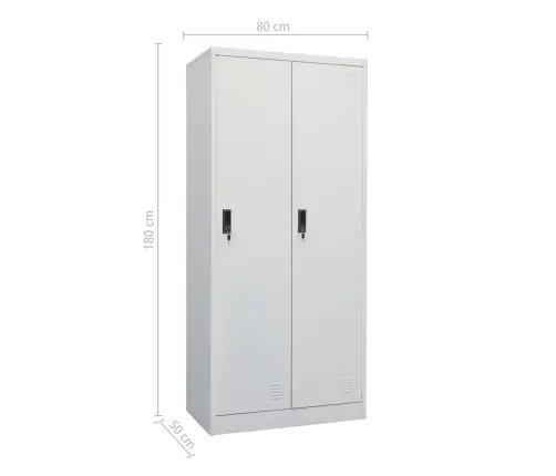 Skapis, 80X50X180 Cm, Gaiši Pelēks, Tērauds Vidaxl