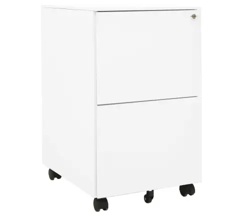 Failu Skapis Ar Riteņiem, Balts, 39X45X67 Cm, Tērauds Vidaxl
