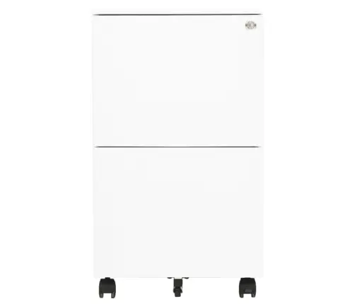 Failu Skapis Ar Riteņiem, Balts, 39X45X67 Cm, Tērauds Vidaxl