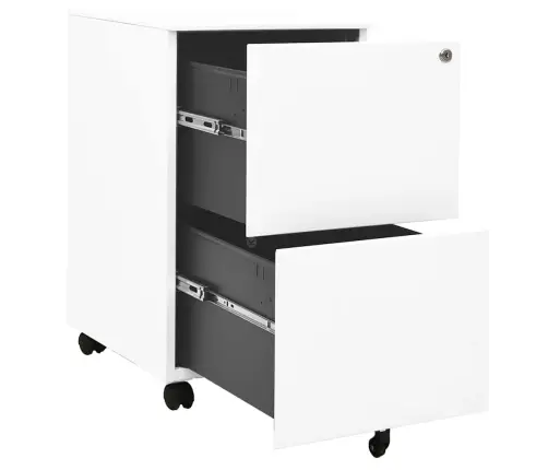 Failu Skapis Ar Riteņiem, Balts, 39X45X67 Cm, Tērauds Vidaxl