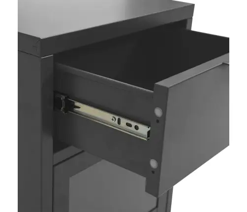 Naktsskapītis, 40X30X54,5 Cm, Antracītpelēks, Tērauds Un Stikls Vidaxl Naktsskapītis, 40X30X54,5 Cm, Antracītpelēks, Tērauds Un Stikls Vidaxl