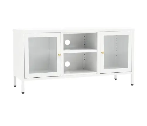 Tv Skapītis, Balts, 105X35X52 Cm, Tērauds Un Stikls Vidaxl Tv Skapītis, Balts, 105X35X52 Cm, Tērauds Un Stikls Vidaxl
