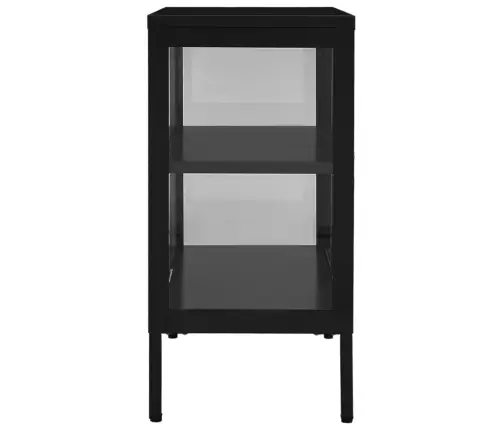 Kumode, Melna, 70X35X70 Cm, Tērauds Un Stikls Vidaxl Kumode, Melna, 70X35X70 Cm, Tērauds Un Stikls Vidaxl